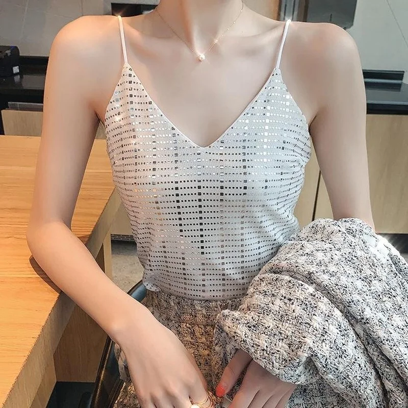 Camis for Women Woman Vest Hot Sexy Strap Sequined Slim Top Sweet Girl Short Tank Tops Elegant Chic 2021 Fashion New for Party
Camis for Women Woman Vest Hot Sexy Strap Sequined Slim Top Sweet Girl Short Tank Tops Elegant Chic 2021 Fashion New for Party