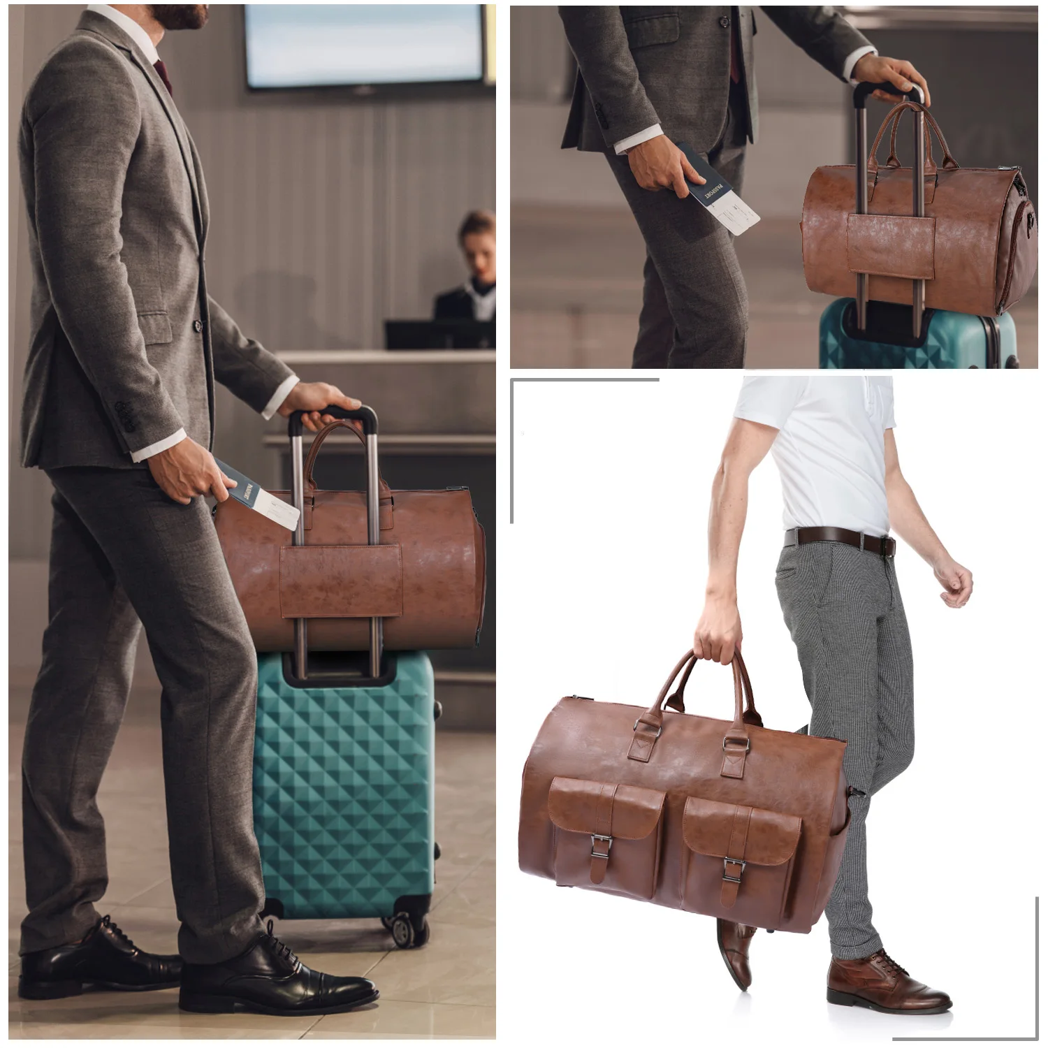 Carry On Garment Bag, Waterproof Mens Garment Bag for Travel Business, Large Leather Duffel Bag with Shoe Compartment
Carry On Garment Bag, Waterproof Mens Garment Bag for Travel Business, Large Leather Duffel Bag with Shoe Compartment