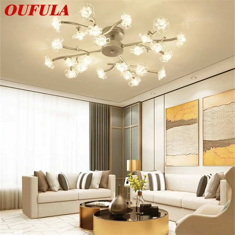 

OUFULA Nordic Ceiling Lights Fixtures Modern Creative Branch Lamp LED Home For Living Room