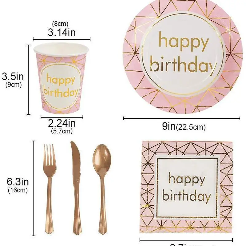 gold stamping birthday happy tissue paper plate cup tray tableware party supplies set Birthday Party Decorations Kids/Adult 40pc
gold stamping birthday happy tissue paper plate cup tray tableware party supplies set Birthday Party Decorations Kids/Adult 40pc