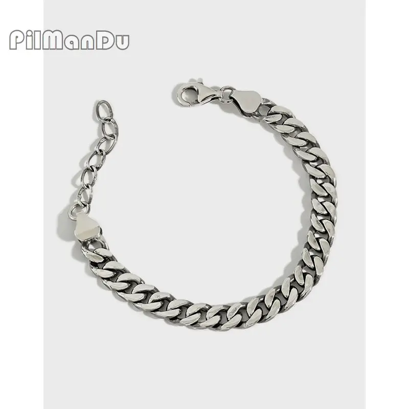 PilManDu S925 Sterling Silver 5/10mm Cuban Link Chain Bracelets For Men Women Real Silver Bracelets Party Hip Hop Jewelry Gift
PilManDu S925 Sterling Silver 5/10mm Cuban Link Chain Bracelets For Men Women Real Silver Bracelets Party Hip Hop Jewelry Gift