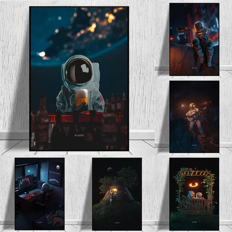 Astronaut Rocket Moon Space Wall Art Canvas Painting Vintage Nordic Posters And Prints Wall Pictures For Living Room Home Decor
Astronaut Rocket Moon Space Wall Art Canvas Painting Vintage Nordic Posters And Prints Wall Pictures For Living Room Home Decor