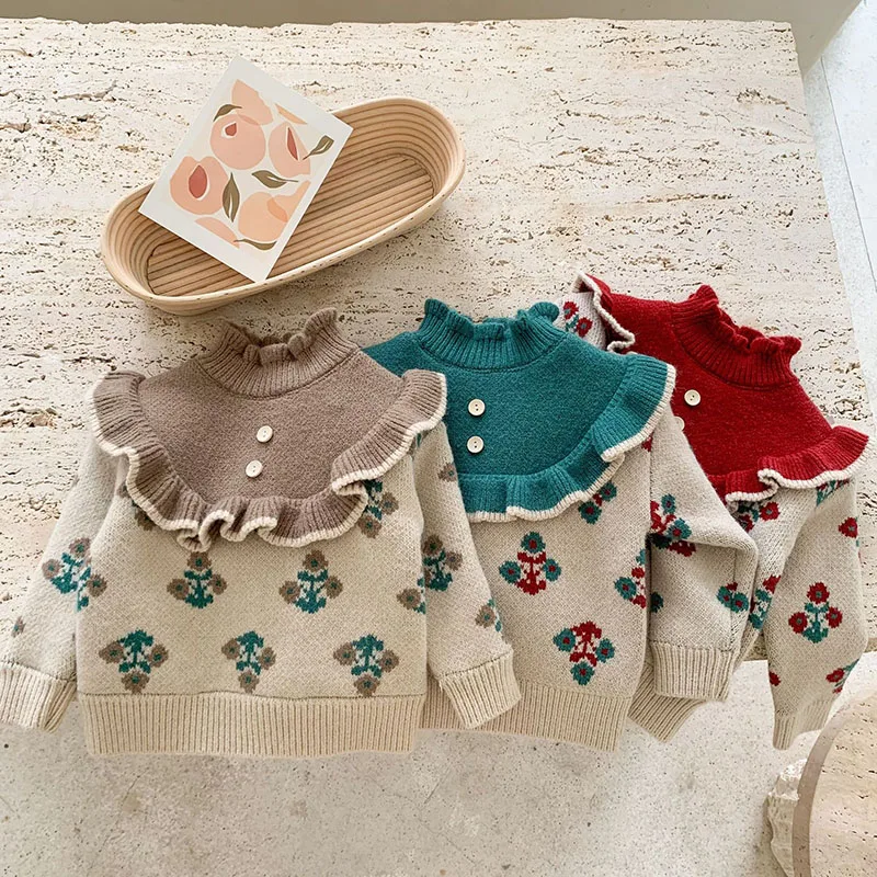 HAYANA 2021 Winter New Kids Clothes Floral Girls Sweaters Cotton Girls Knitted Tops Fashion Children Outwear
HAYANA 2021 Winter New Kids Clothes Floral Girls Sweaters Cotton Girls Knitted Tops Fashion Children Outwear