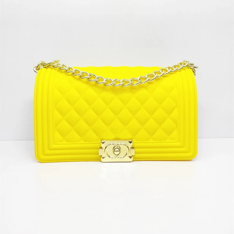 Fashion Luxury Jelly PVC Messenger Bag Solid Color Cross Body With Chain Shoulder Lattice Design Summer Flap Sling Handbag Purse
Fashion Luxury Jelly PVC Messenger Bag Solid Color Cross Body With Chain Shoulder Lattice Design Summer Flap Sling Handbag Purse