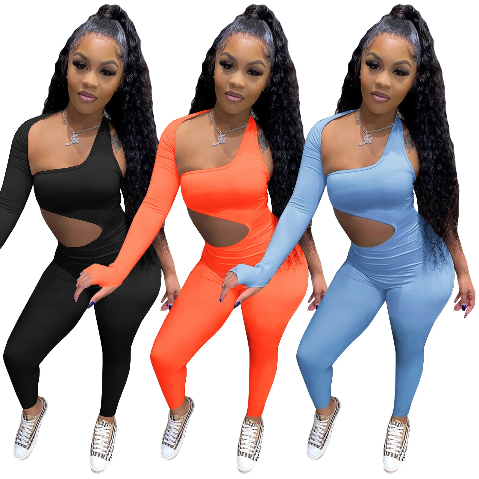 Somoshein S-2xl 2021 New Black Women'S One Shoulder Long Sleeve Hollow Out Jumpsuit Sexy Club Rompers Wholesale Dropshipping
Somoshein S-2xl 2021 New Black Women'S One Shoulder Long Sleeve Hollow Out Jumpsuit Sexy Club Rompers Wholesale Dropshipping