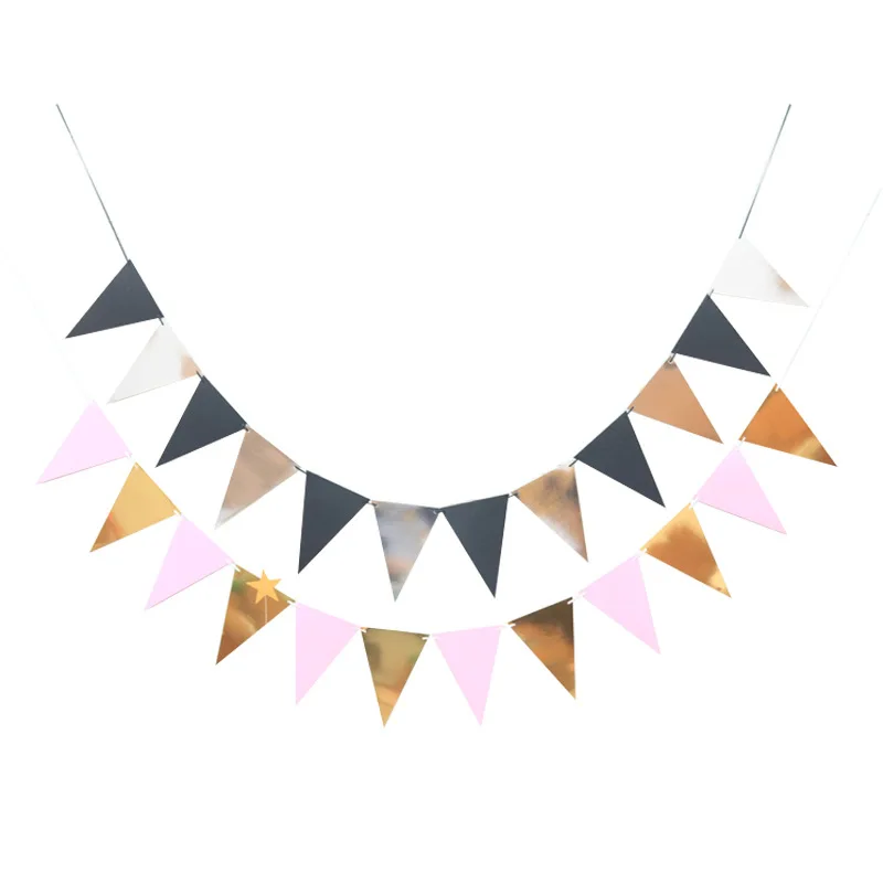 12 Flags 3.2M Gold Silver Garlands Birthday Bunting Banners Pennant Baby Shower Wedding Garland Flags Party Decoration Supplies
12 Flags 3.2M Gold Silver Garlands Birthday Bunting Banners Pennant Baby Shower Wedding Garland Flags Party Decoration Supplies