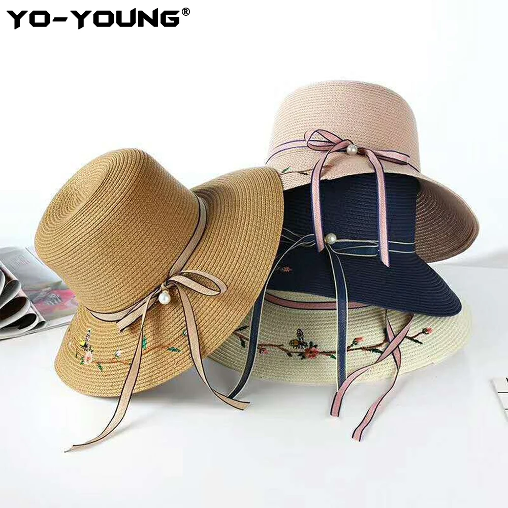 Yo Young Women Raffia соломенные шляпы от солнца пляжная шляпа женская летняя большая с