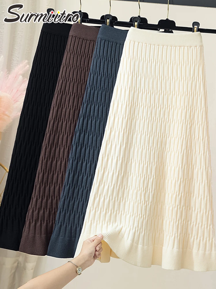 SURMIITRO 2021 Осень Зима Толстая теплая вязаная длинная юбка миди Женская Корейская Стильная черная юбка с оборками и высокой талией
SURMIITRO 2021 Осень Зима Толстая теплая вязаная длинная юбка миди Женская Корейская Стильная черная юбка с оборками и высокой талией