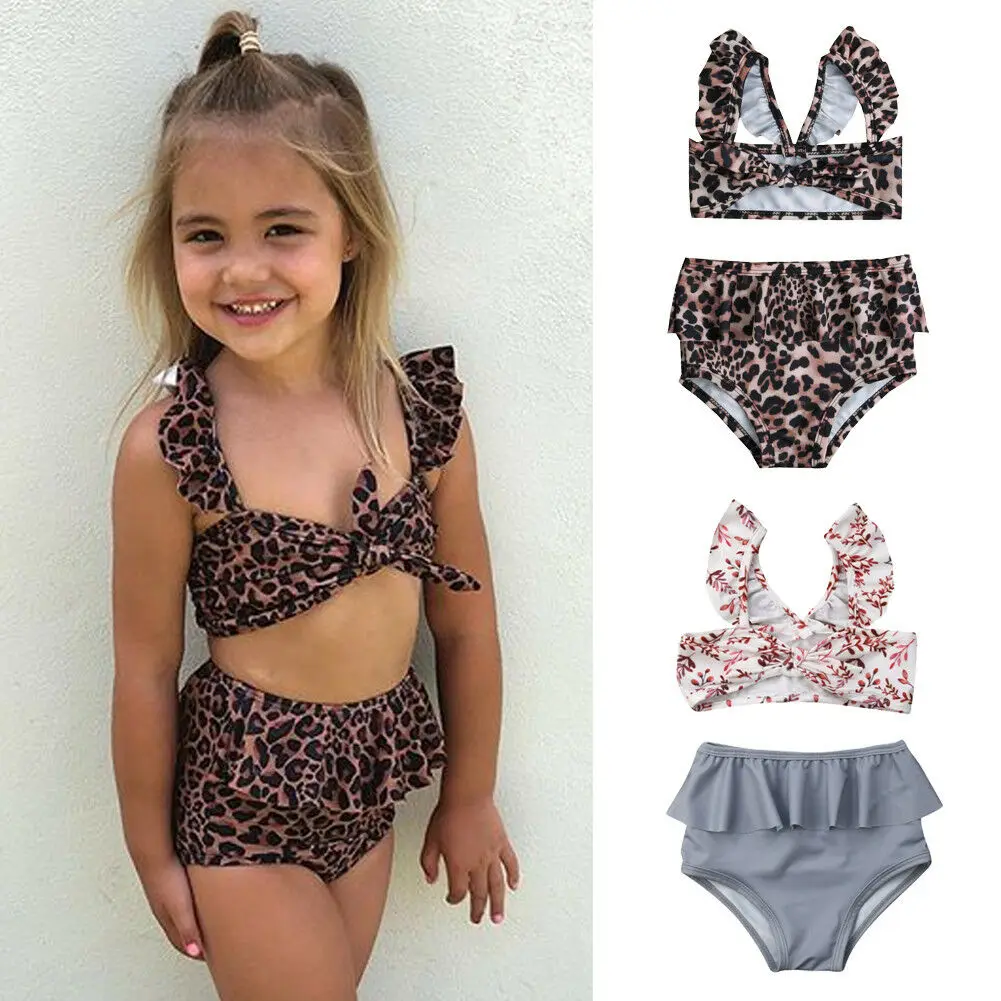 New Kids Girls two-piece Swimsuit High Waist Leopard Floral Swimming Bikini Costume Beachwear Ruffles Bandage Swimwear
New Kids Girls two-piece Swimsuit High Waist Leopard Floral Swimming Bikini Costume Beachwear Ruffles Bandage Swimwear