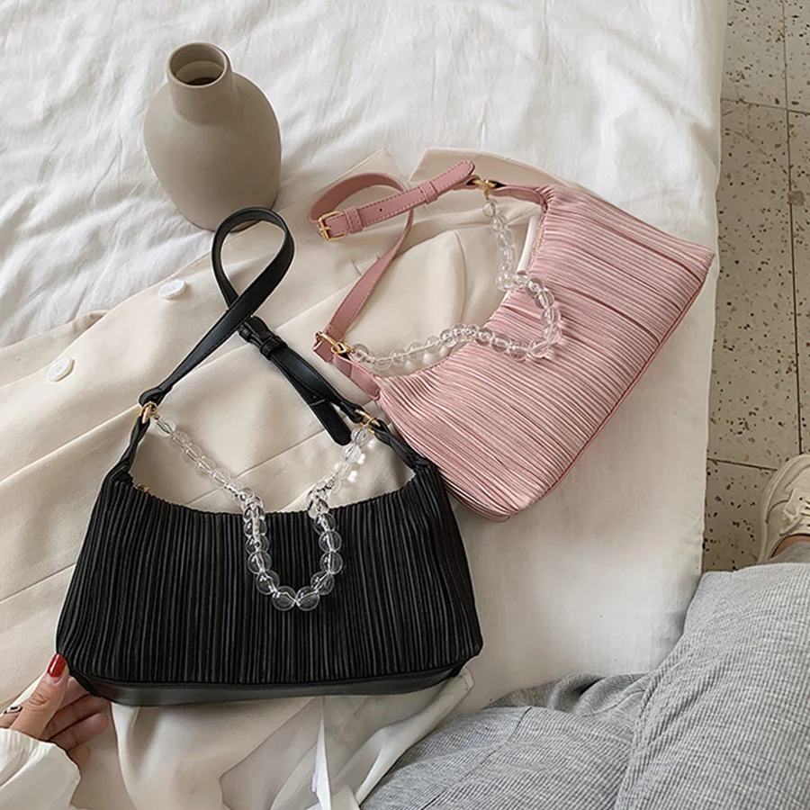 French Women's bag 2020 Summer Women Design Handbags Pleated Shoulder Bags Fashion ladies hand bag bolsa feminina
French Women's bag 2020 Summer Women Design Handbags Pleated Shoulder Bags Fashion ladies hand bag bolsa feminina