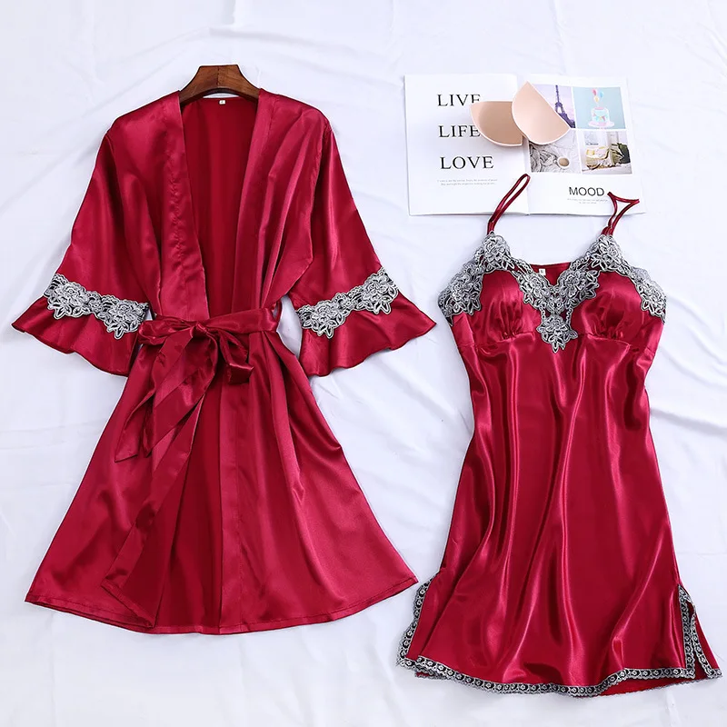 Women Rayon 2PCS Robe Sets Sexy Strap Top Nightdress &Bathrobe Summer New Loose Home Wear M-XXL Sleepwear Lace Floral Nightwear
Women Rayon 2PCS Robe Sets Sexy Strap Top Nightdress &Bathrobe Summer New Loose Home Wear M-XXL Sleepwear Lace Floral Nightwear