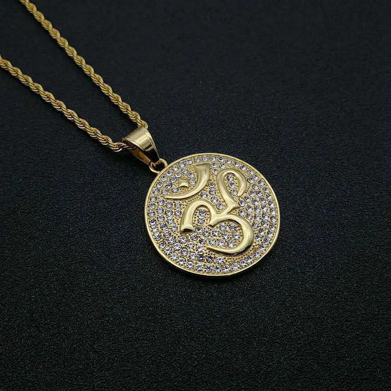 Hip Hop Iced Out Indian Yoga Pendant & Chain Gold Color Stainless Steel AUM OM OHM Hindu Buddhist Necklaces Jewelry Dropshipping
Hip Hop Iced Out Indian Yoga Pendant & Chain Gold Color Stainless Steel AUM OM OHM Hindu Buddhist Necklaces Jewelry Dropshipping