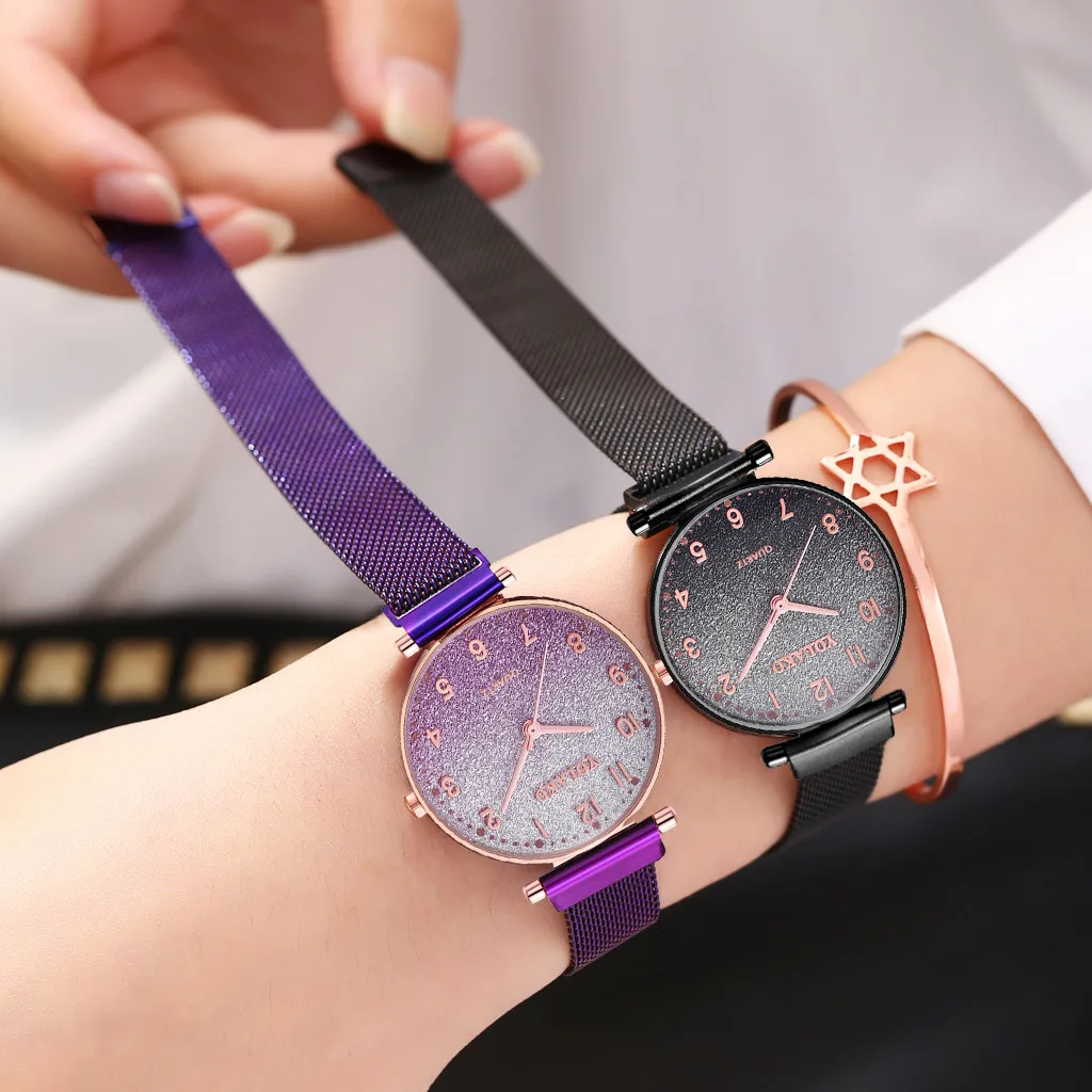 YOLAKO Ladies Watch Magnet Buckle Stainless Steel Band Gradient Color Frosted Dial Women Watches reloj mujer Gift/d
YOLAKO Ladies Watch Magnet Buckle Stainless Steel Band Gradient Color Frosted Dial Women Watches reloj mujer Gift/d