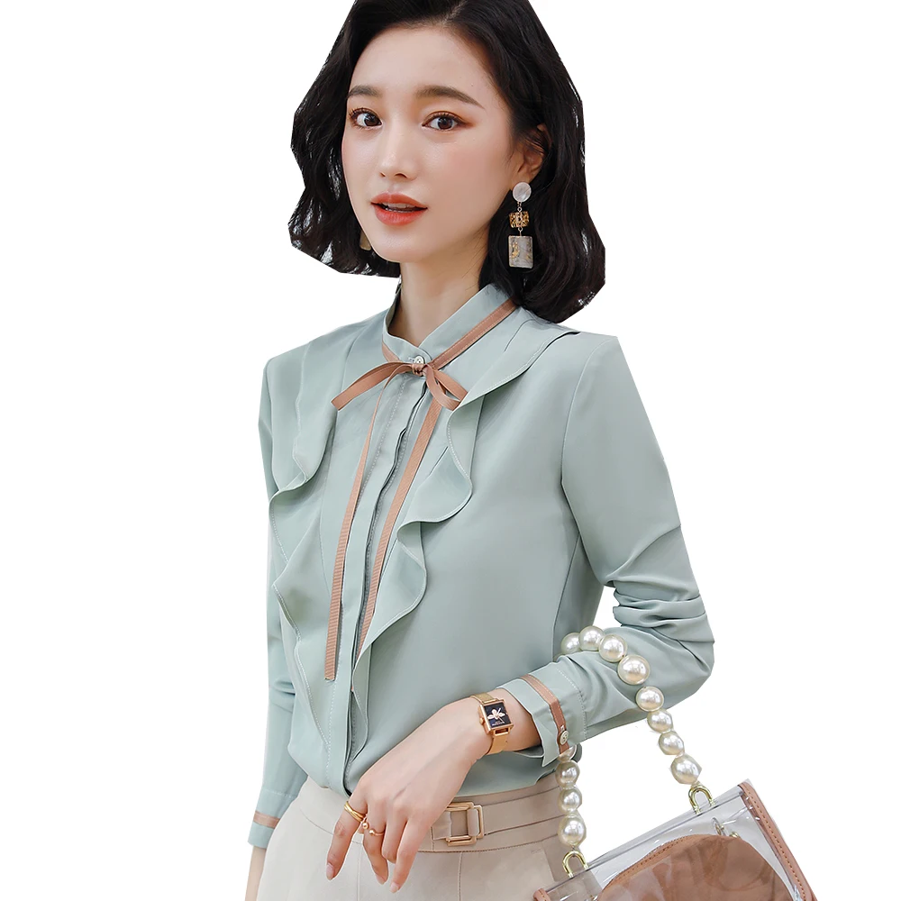 White Green Ruffle Office Ladies Business Work Wear Blouse Tops for Women Elegant Plus Size 5XL Formal Shirt tops
White Green Ruffle Office Ladies Business Work Wear Blouse Tops for Women Elegant Plus Size 5XL Formal Shirt tops