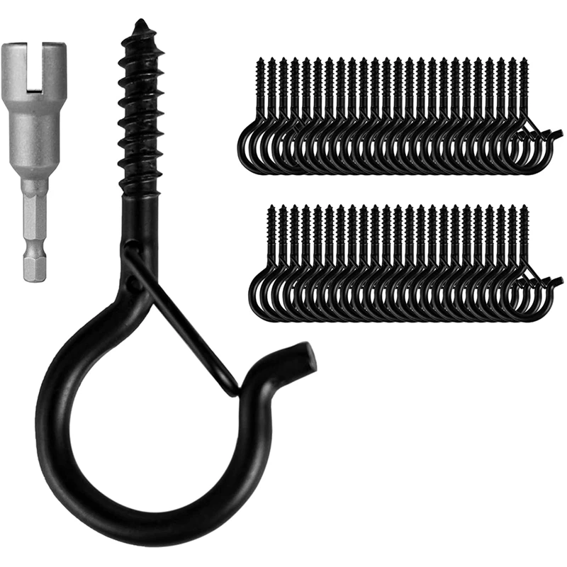 48 PCS Q-Hanger, Screw Hooks For Outdoor String Lights, Safety Buckle Design, Easy Release, Include Wing Nut Driver
48 PCS Q-Hanger, Screw Hooks For Outdoor String Lights, Safety Buckle Design, Easy Release, Include Wing Nut Driver