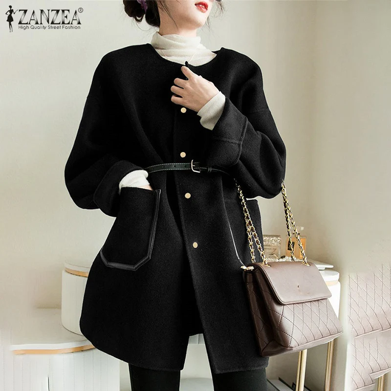 Oversized Kaftan Women Wool Blends Coats Jackets ZANZEA 2022 Spring Autumn Warm Long Sleeve Outwears Casual Solid Coats Jackets
Oversized Kaftan Women Wool Blends Coats Jackets ZANZEA 2022 Spring Autumn Warm Long Sleeve Outwears Casual Solid Coats Jackets