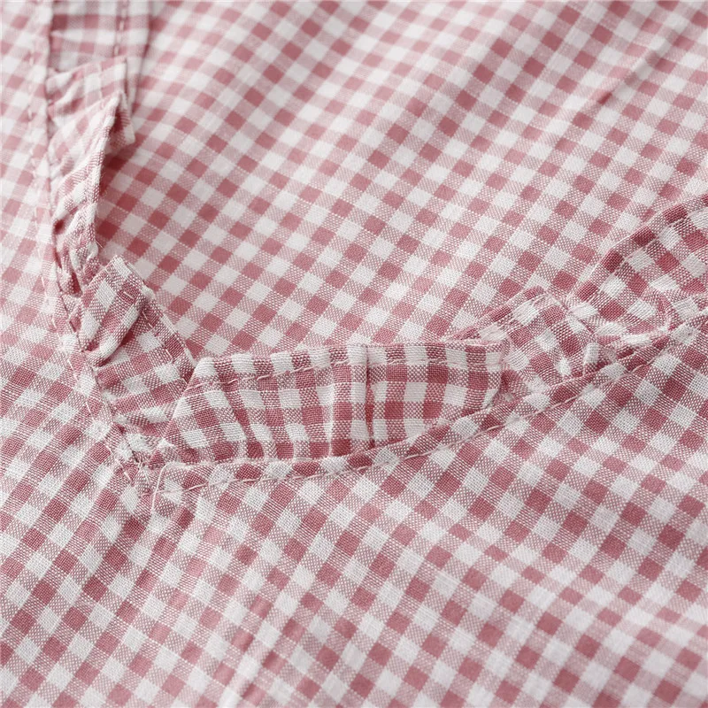 New Casual Women Short Sleeve Ruffle Blouse Shirt Elegant Plaid Printed V-neck Tops 2021 Summer Female Fashion Pullover Blouses
New Casual Women Short Sleeve Ruffle Blouse Shirt Elegant Plaid Printed V-neck Tops 2021 Summer Female Fashion Pullover Blouses