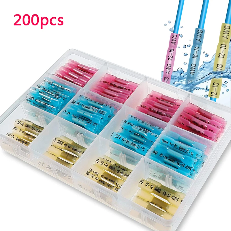 200pcs heat shrinkable pair wiring connector mixed suit combined waterproof insulated automobile wire and cable terminal
200pcs heat shrinkable pair wiring connector mixed suit combined waterproof insulated automobile wire and cable terminal