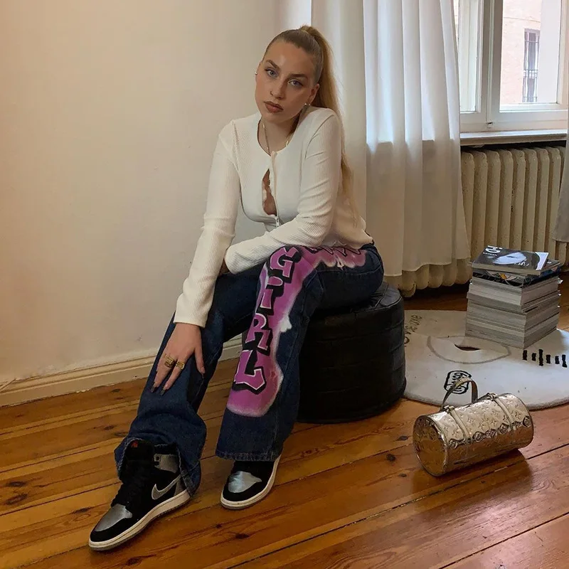 Aesthetic Asymmetry Letter Straight Mom Jeans Women 2020 Harajuku Baggy High Waist Trousers Hip Hop Boyfriend Punk Denim Pants
Aesthetic Asymmetry Letter Straight Mom Jeans Women 2020 Harajuku Baggy High Waist Trousers Hip Hop Boyfriend Punk Denim Pants