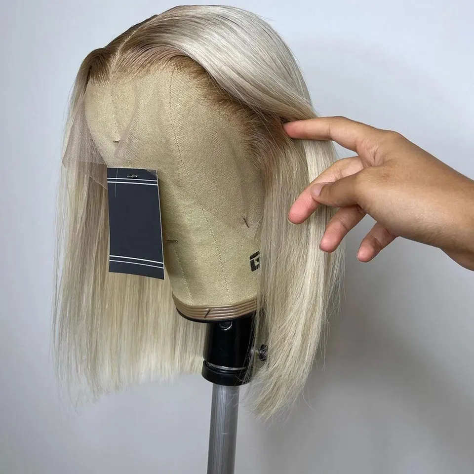Short BOB Lace Front Wig Pre Plucked Brazilian Remy BOB Wig #4/613 Ombre Blonde Human Hair Wigs For Women Transparent Lace Wigs
Short BOB Lace Front Wig Pre Plucked Brazilian Remy BOB Wig #4/613 Ombre Blonde Human Hair Wigs For Women Transparent Lace Wigs