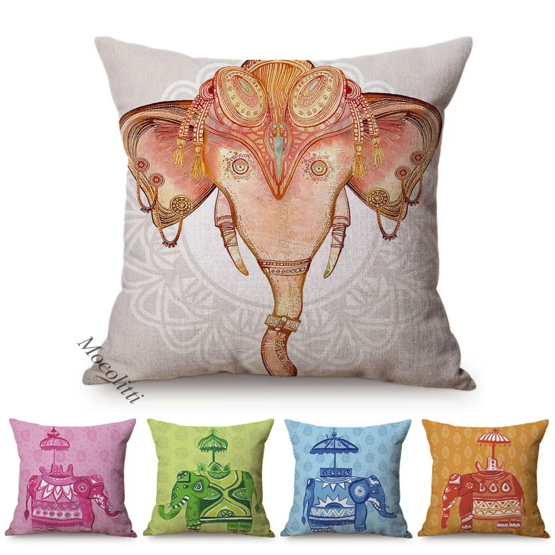 Hand Painted Vintage Elephant Print Cushions Cover Cotton Linen Thailand Ganesha Buddhism Art Decoration Sofa Throw Pillow Case
Hand Painted Vintage Elephant Print Cushions Cover Cotton Linen Thailand Ganesha Buddhism Art Decoration Sofa Throw Pillow Case