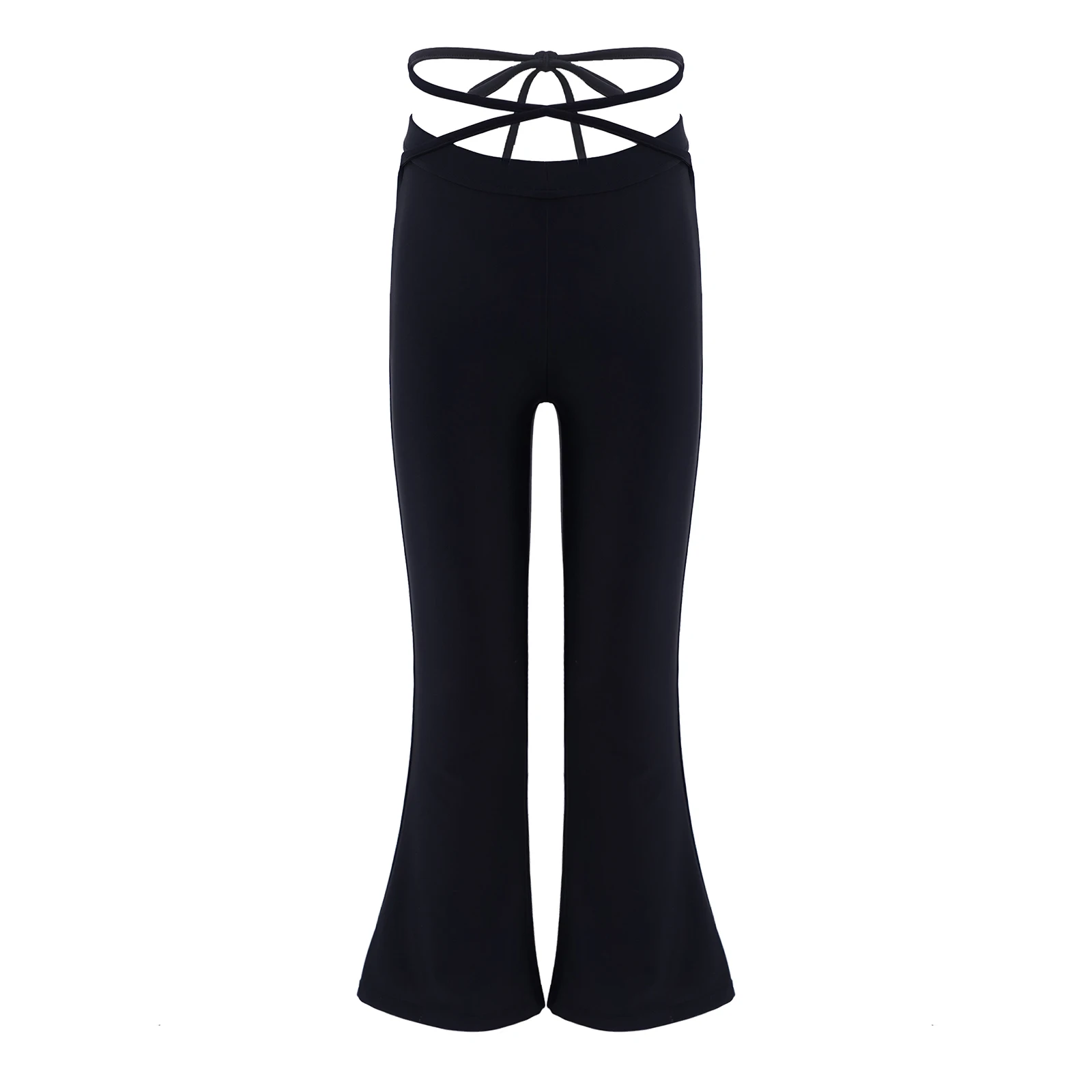 

Kids Girls Casual Flared Pants Pure Color Modern Dancing Pants Trousers Elastic Waistband Stretchy Jazz Dance Bottoms Dancewear