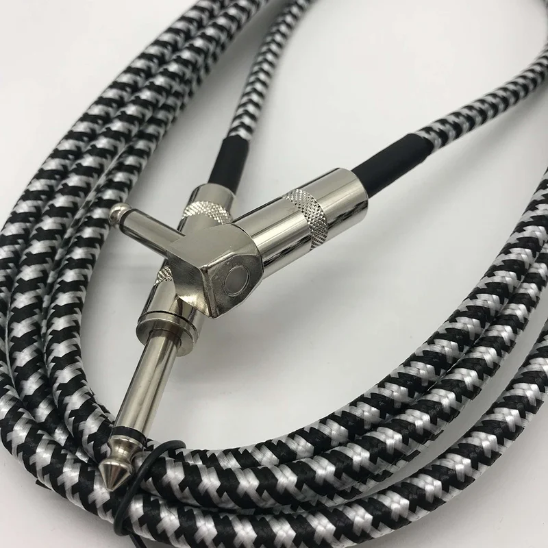 6 Meters/ 20 Feet Electric Guitar Bass Musical Instrument Cable Cord 1/4 Inch Straight to Right Angle Plug Black White Woven Jac
6 Meters/ 20 Feet Electric Guitar Bass Musical Instrument Cable Cord 1/4 Inch Straight to Right Angle Plug Black White Woven Jac