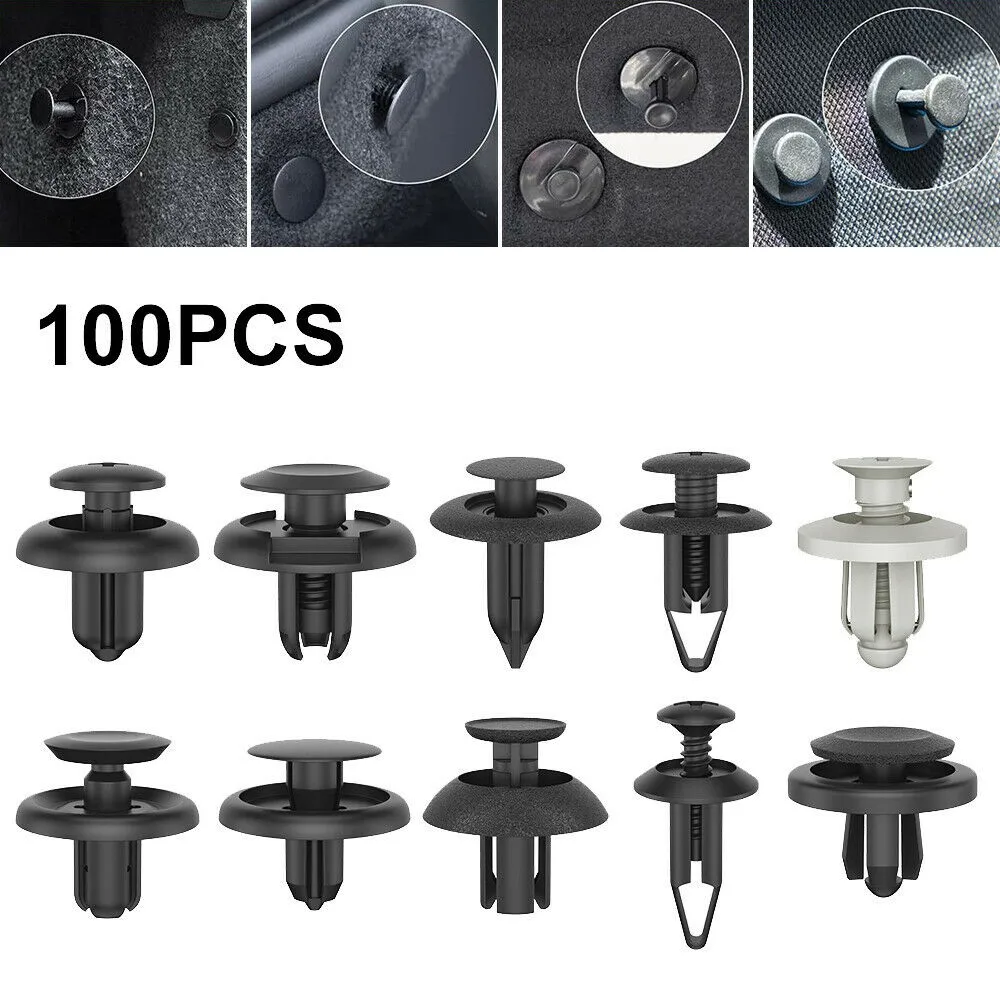 100Pcs Plastic Car Grey Trim Clips Rivet Door Panel Retainer Fastener Mud Flaps Push New And High Quality
100Pcs Plastic Car Grey Trim Clips Rivet Door Panel Retainer Fastener Mud Flaps Push New And High Quality