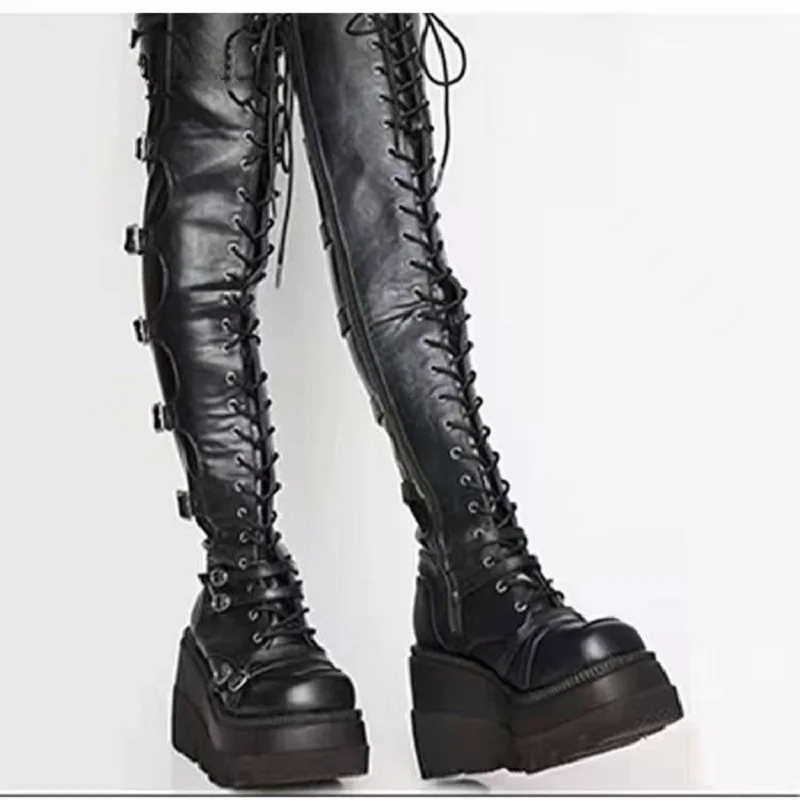 Ladies' large size over the knee boots 2021 Winter European and American round head wedge boots lady knight boots
Ladies' large size over the knee boots 2021 Winter European and American round head wedge boots lady knight boots