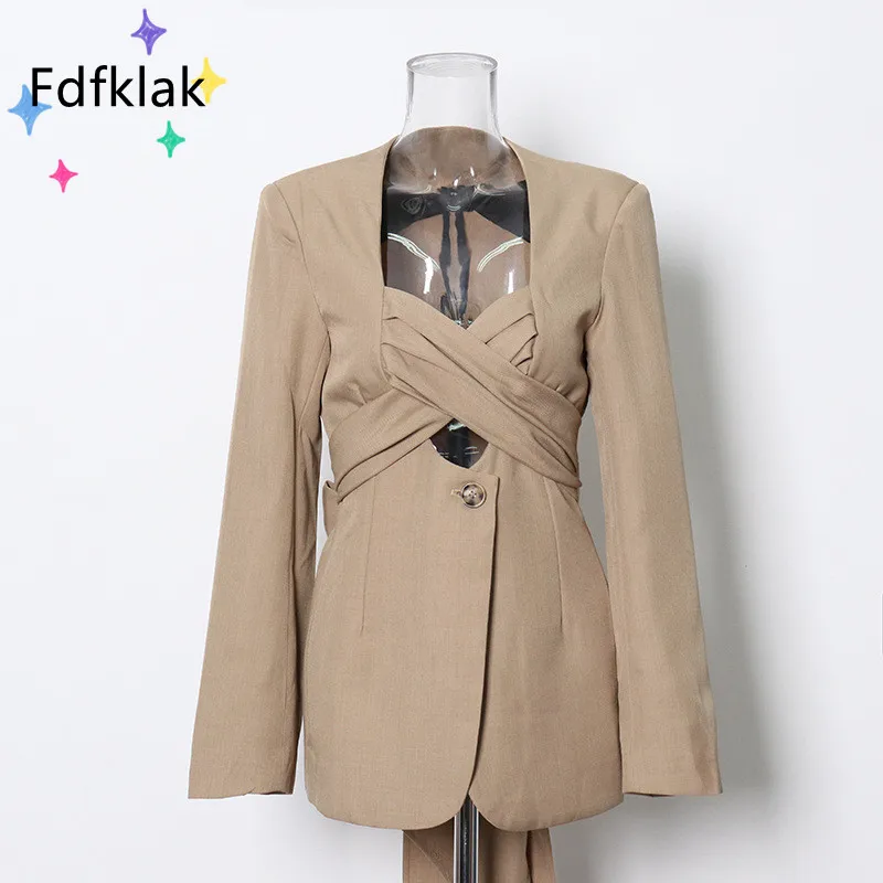 Fdfklak Lrregular Waist Strap Design Blazer 2021 Summer New One Button Temperament Workplace Style Short Suits Jacket Female
Fdfklak Lrregular Waist Strap Design Blazer 2021 Summer New One Button Temperament Workplace Style Short Suits Jacket Female