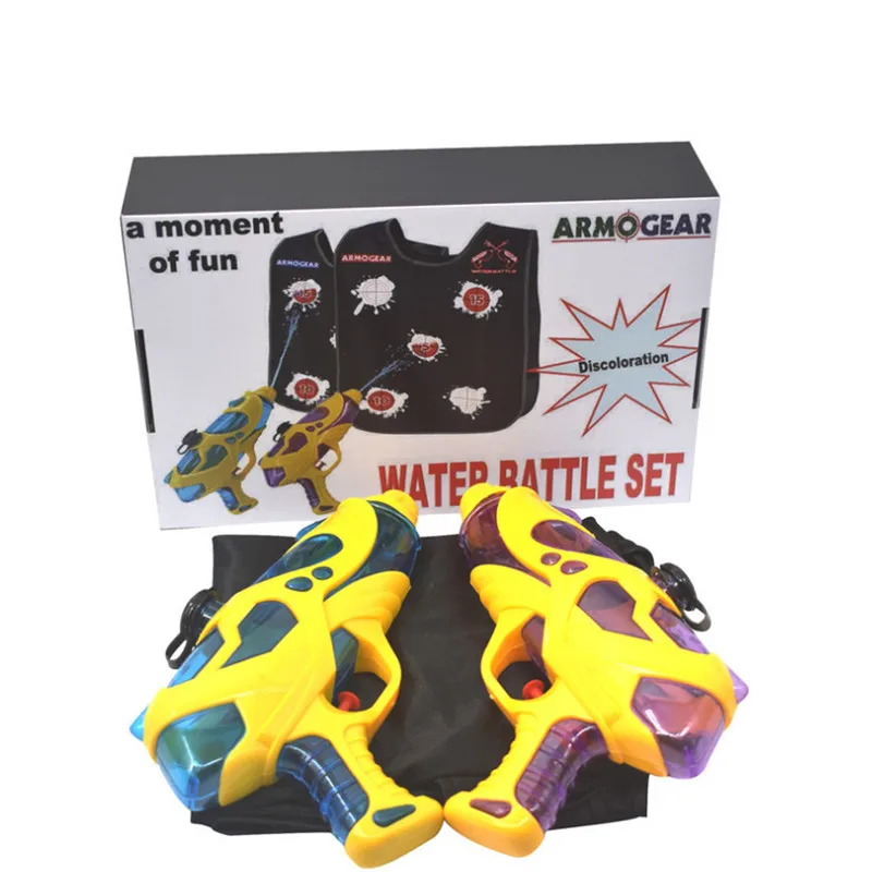 Parent-child Waterpark Battle Vests Kits Outdoor Water Play Sports Equipments Battle Game Color Changing Water Activated Vests
Parent-child Waterpark Battle Vests Kits Outdoor Water Play Sports Equipments Battle Game Color Changing Water Activated Vests