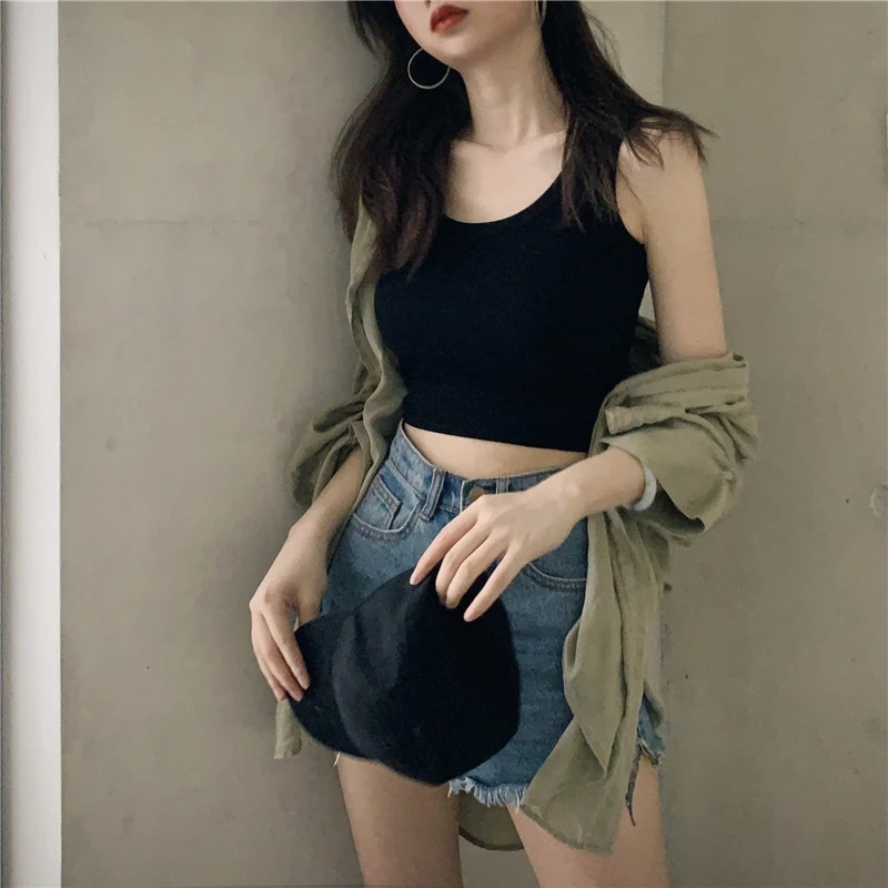Sexy Women Summer Crop Tops Sleeveless Short Cotton U Collar Knitted Bar Normcore Inner Cloth Tank Tops For Girl
Sexy Women Summer Crop Tops Sleeveless Short Cotton U Collar Knitted Bar Normcore Inner Cloth Tank Tops For Girl