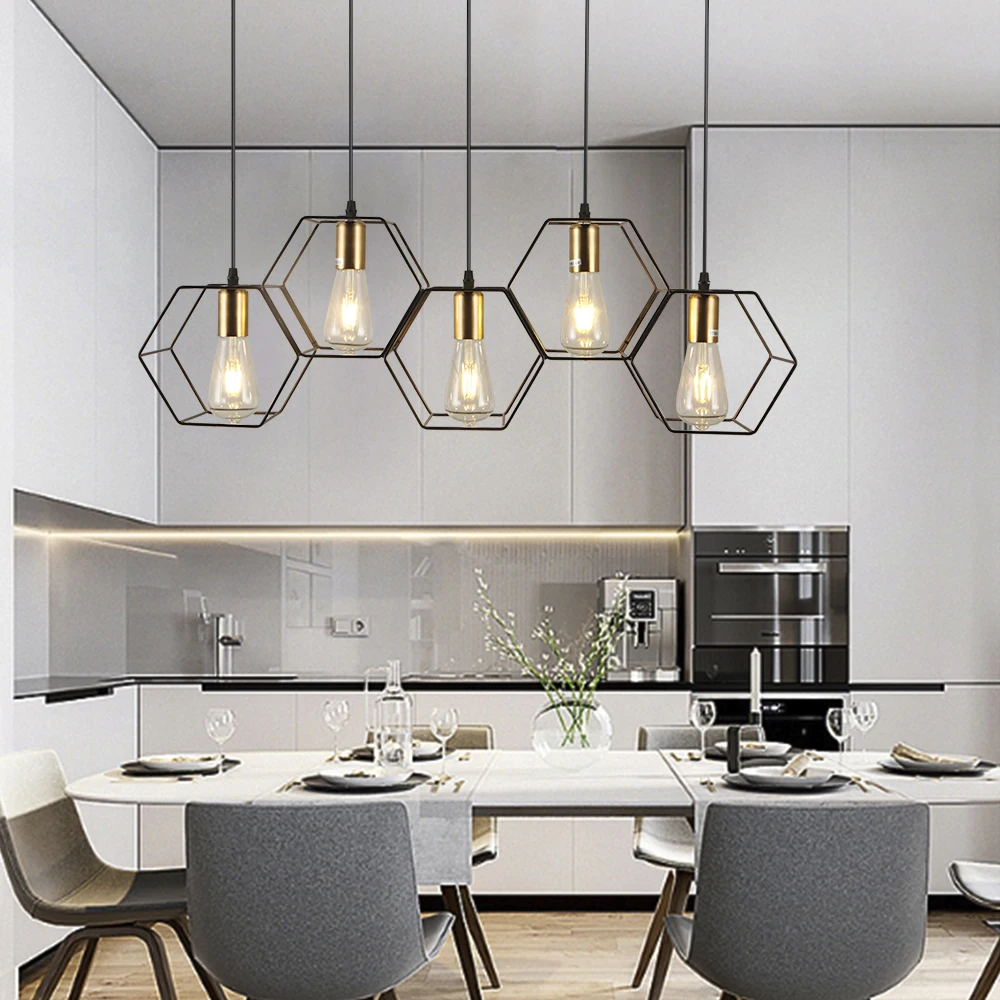 Modern Black Cage Pendant lights 3/5 Lights Iron Art Adjust Cable Pendant Ceiling Lamps for Dining Room Bedroom Lamp Loft E27
Modern Black Cage Pendant lights 3/5 Lights Iron Art Adjust Cable Pendant Ceiling Lamps for Dining Room Bedroom Lamp Loft E27