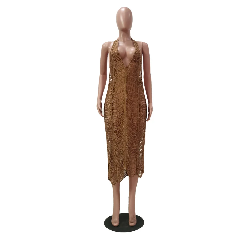 Women's Long Dress Crochet Hollow Out Transparent Beach Bandage Dresses for Women Sexy Halter Neck Backless Beachwear Boho Dress
Women's Long Dress Crochet Hollow Out Transparent Beach Bandage Dresses for Women Sexy Halter Neck Backless Beachwear Boho Dress