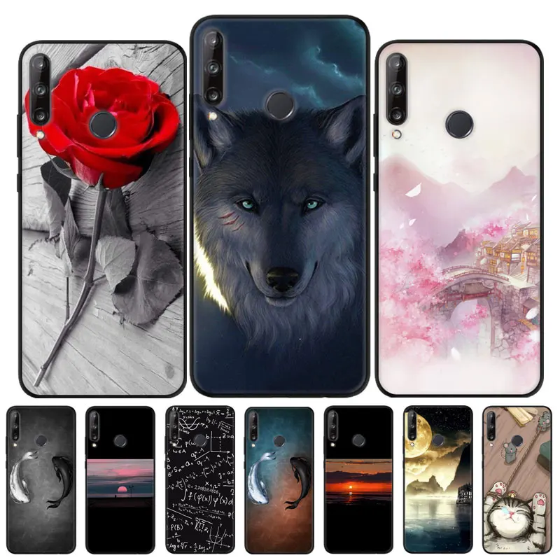 Чехол для Huawei Y7P силиконовый мягкий черный чехол из ТПУ телефона 2020 с волком и