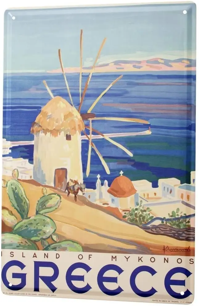 Мировое путешествие Греция миконо плакат Забавный знак Оловянное искусство фотоэлемент алюминий Ретро металлический жестяной декоративн... 
Мировое путешествие Греция миконо плакат Забавный знак Оловянное искусство фотоэлемент алюминий Ретро металлический жестяной декоративн...