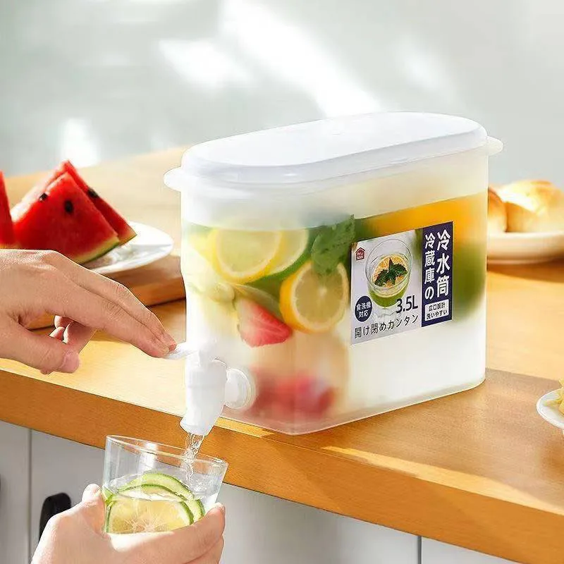 3500ml Refrigerator Cold Kettle With Faucet Home Large Capacity Water Jug With Tap Lemon Fruit Teapot Kitchen Drinkware
3500ml Refrigerator Cold Kettle With Faucet Home Large Capacity Water Jug With Tap Lemon Fruit Teapot Kitchen Drinkware