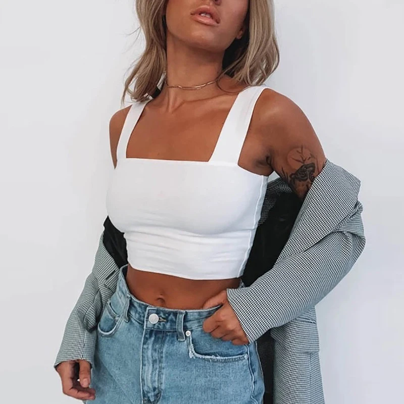 Square Neck Sleeveless Summer Crop Top White Women Black Casual Basic T Shirt Off Shoulder Sexy Backless Tank Top
Square Neck Sleeveless Summer Crop Top White Women Black Casual Basic T Shirt Off Shoulder Sexy Backless Tank Top