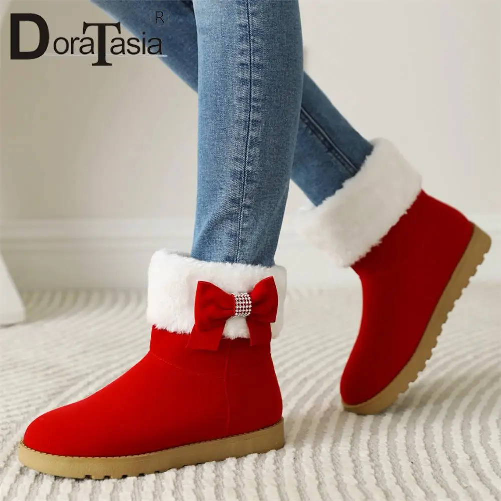 DORATASIA big size 34-43 new ladies short plush winter Snow Boots fashion bowknot flat woth ankle boots women casual shoes woman
DORATASIA big size 34-43 new ladies short plush winter Snow Boots fashion bowknot flat woth ankle boots women casual shoes woman