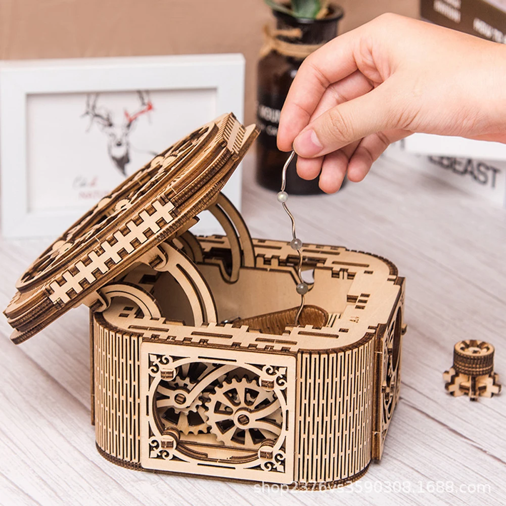 Cosmetic Case Model Game Wooden Decor Mechanical Transmission Storage Jewelry Box Assembled 3D Toys DIY Gifts Kids
Cosmetic Case Model Game Wooden Decor Mechanical Transmission Storage Jewelry Box Assembled 3D Toys DIY Gifts Kids