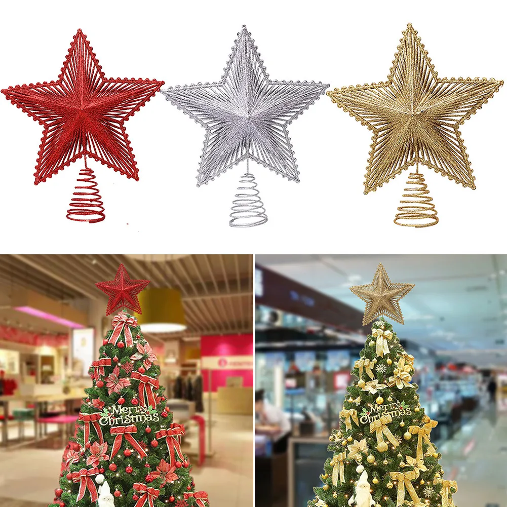 Gold Glitter Christmas Tree Topper Iron Star Xmas Tree Ornaments Party Home Room Decoration Noel Navidad Natal New Year 2022
Gold Glitter Christmas Tree Topper Iron Star Xmas Tree Ornaments Party Home Room Decoration Noel Navidad Natal New Year 2022