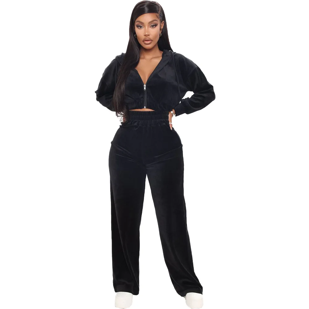 Autumn Winter Velvet Women's Set Zipper Hoodies Tops Straight Pants Set Tracksuit Two Piece Outfit Active Sweatsuit
Autumn Winter Velvet Women's Set Zipper Hoodies Tops Straight Pants Set Tracksuit Two Piece Outfit Active Sweatsuit