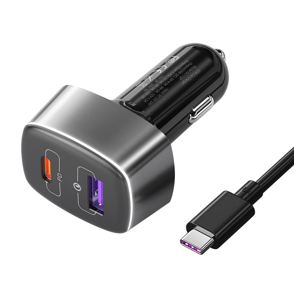 VODOOL New 83W Dual USB Car Charger PD USB Type C Quick Charge 3.0 QC3.0 USB Charger Adapter + USB C Cable for Mobile Phone
VODOOL New 83W Dual USB Car Charger PD USB Type C Quick Charge 3.0 QC3.0 USB Charger Adapter + USB C Cable for Mobile Phone