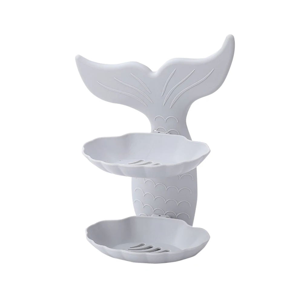 Newly Double Layers Soap Box Fishtail-shaped Drain Soap Box Free Punch Wall-mounted Soap Holder for Bathroom FIF66
Newly Double Layers Soap Box Fishtail-shaped Drain Soap Box Free Punch Wall-mounted Soap Holder for Bathroom FIF66