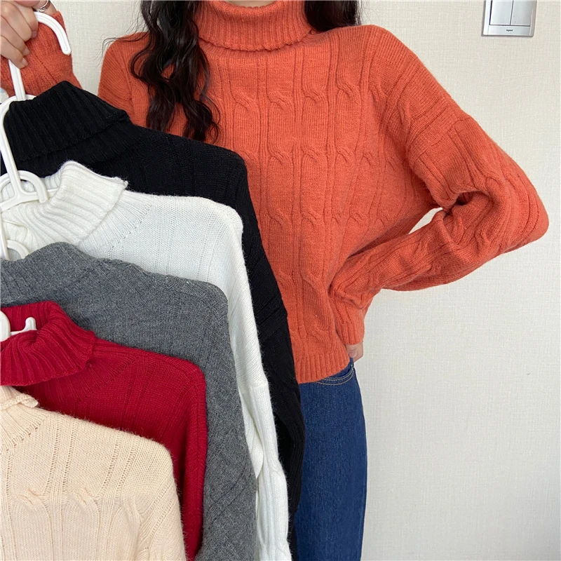 Autumn and Winter Turtleneck Sweater Women's Design Sense Loose Outer Wear Knit Sweater Short Thick Long-sleeved T-shirt Top
Autumn and Winter Turtleneck Sweater Women's Design Sense Loose Outer Wear Knit Sweater Short Thick Long-sleeved T-shirt Top