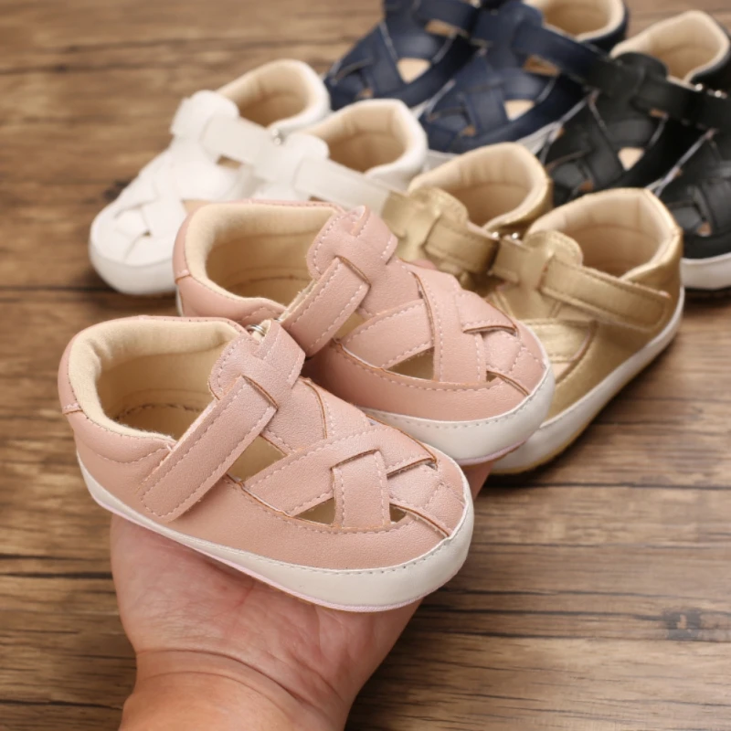 

Baby Non-slip Sandals Soft-soled Toddler Summer Soft Bottom Shoes for Boys Girls Cross-tied First Walkers 0-18 Months