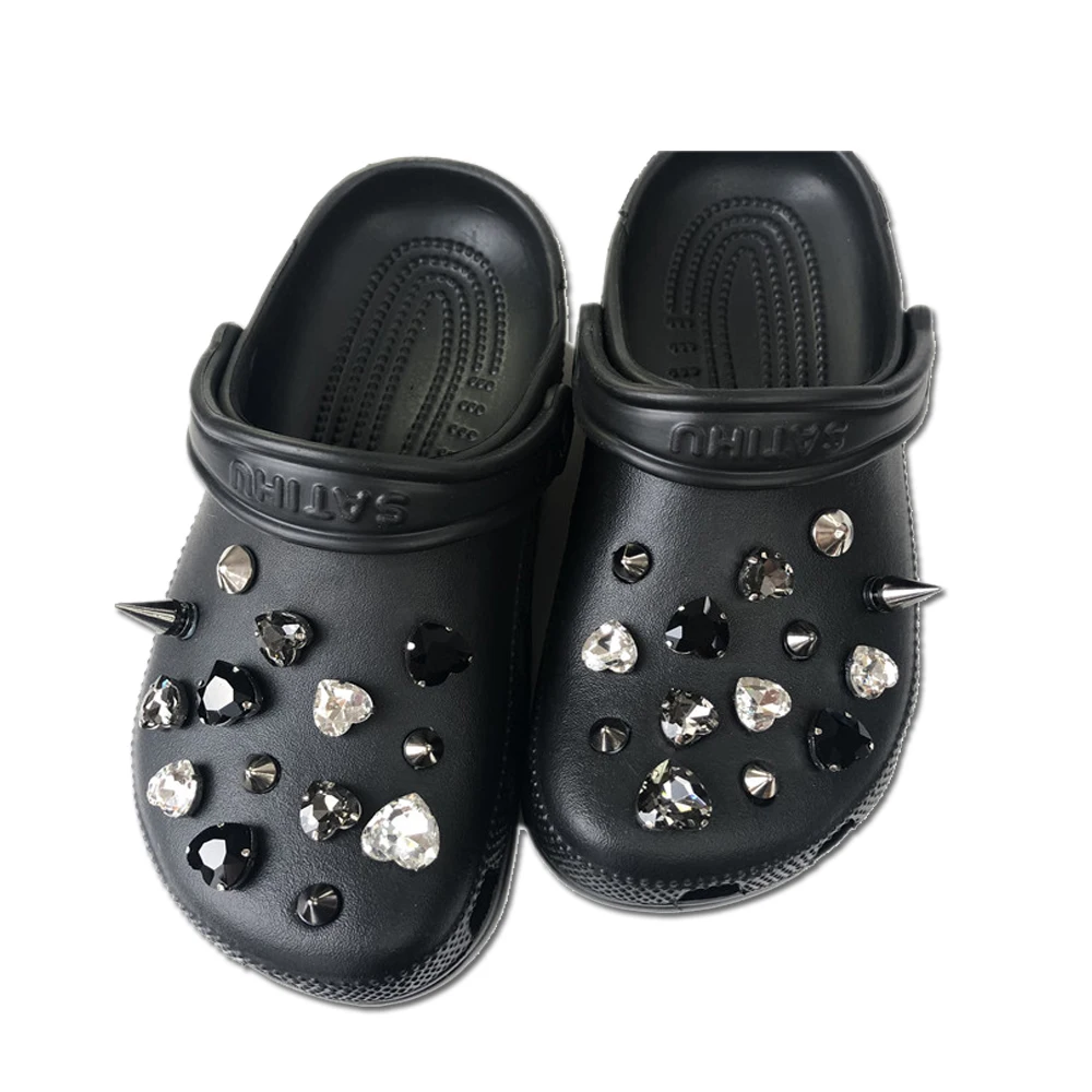 Shoe Charms Set of 28, Punk Black Heart Rhinestone Clog Charms Pack, Cool Gem Charms Designer Pack, Jewelry Fit for Croc Adult
Shoe Charms Set of 28, Punk Black Heart Rhinestone Clog Charms Pack, Cool Gem Charms Designer Pack, Jewelry Fit for Croc Adult