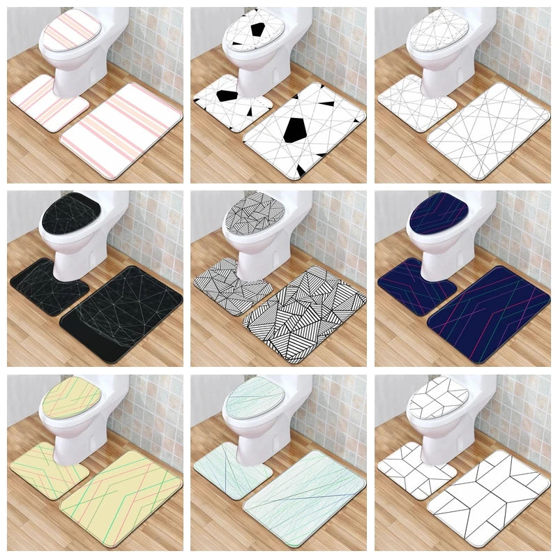 Random Pattern Delivery Abstract Stripes Geometric Bathroom Waterproof Shower Curtain Set Toilet Cover Mat And Non-slip Mat Suit
Random Pattern Delivery Abstract Stripes Geometric Bathroom Waterproof Shower Curtain Set Toilet Cover Mat And Non-slip Mat Suit