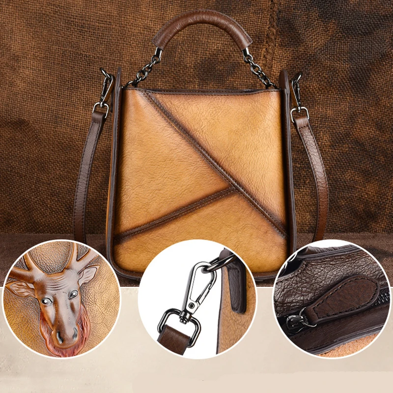 Vintage Genuine Leather Women handbag Embossed High Quality Female Shoulder Bag Fashion Tote Bucket Bag Retro Crossbody lady Bag
Vintage Genuine Leather Women handbag Embossed High Quality Female Shoulder Bag Fashion Tote Bucket Bag Retro Crossbody lady Bag