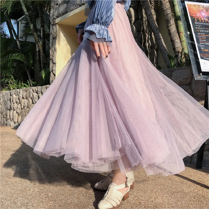 Mesh Skirt 2020 Pure Color Women Autumn And Winter High Waist Skirt A-Line Mesh Long Skirt Casual Clothes women's Skirt Pleated
Mesh Skirt 2020 Pure Color Women Autumn And Winter High Waist Skirt A-Line Mesh Long Skirt Casual Clothes women's Skirt Pleated